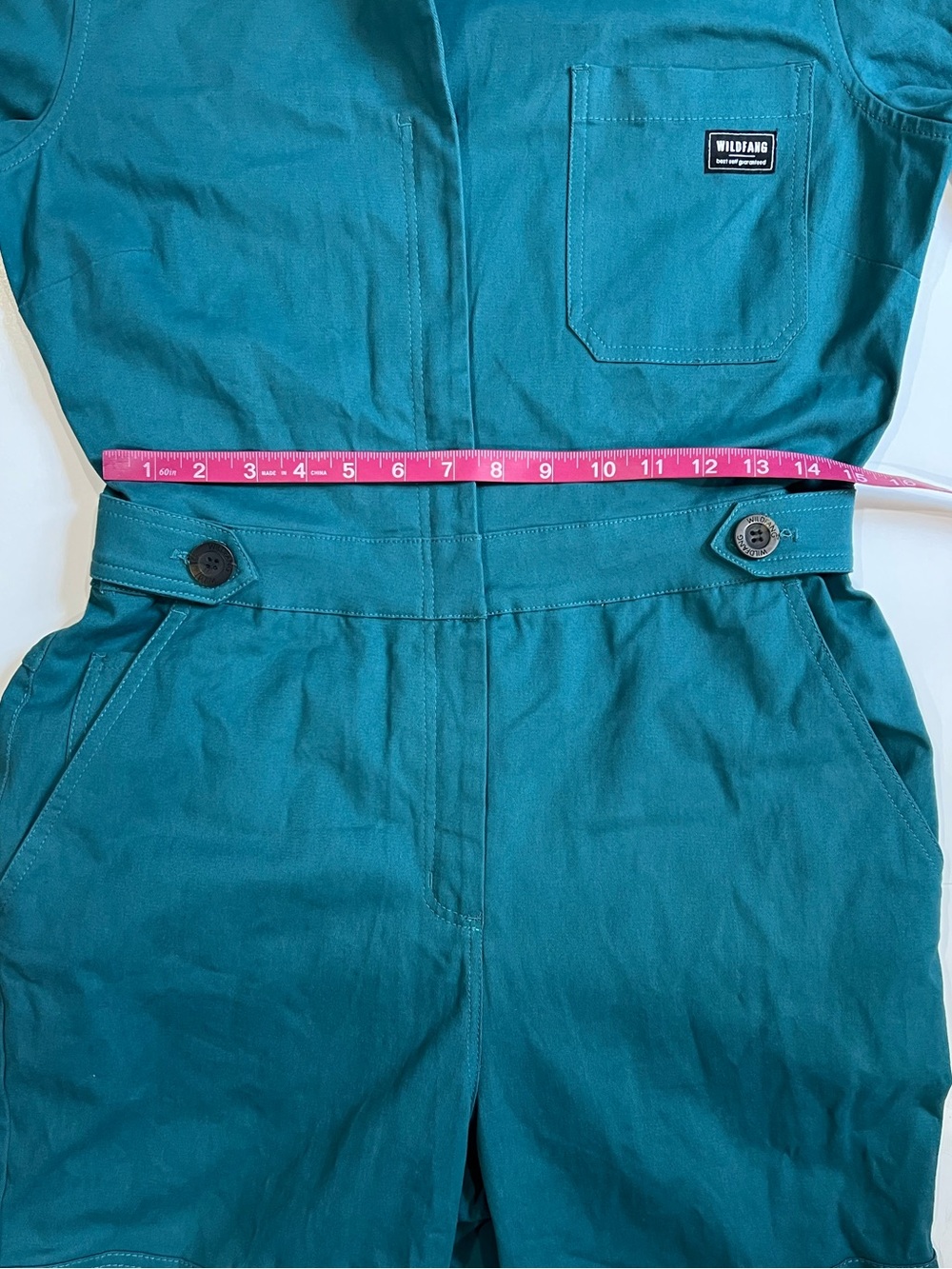 Wildfang the Essential Teal Utility Long Sleeve Jumpsuit Coveralls - Picture 14 of 16